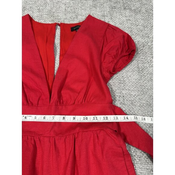 Revolve Majorelle Jumpsuit Womens XS Linen Blend‎ Wide Leg Cropped Summer Read - Picture 8 of 16